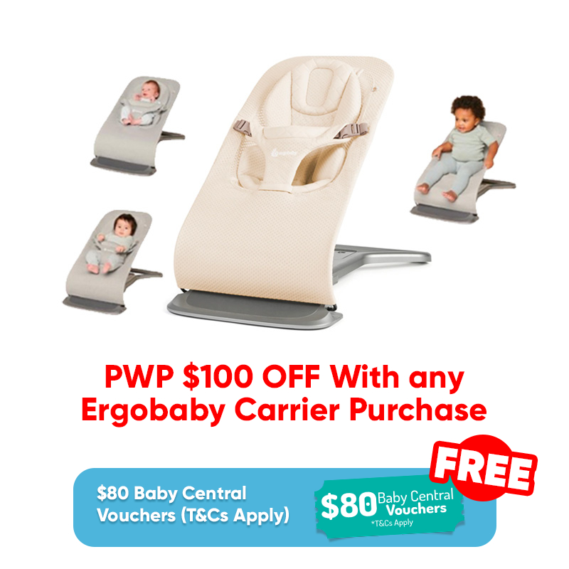 [PWP] $100 OFF Ergobaby Evolve 3 in 1 Mesh Bouncer With Purchase of Ergobaby Carrier